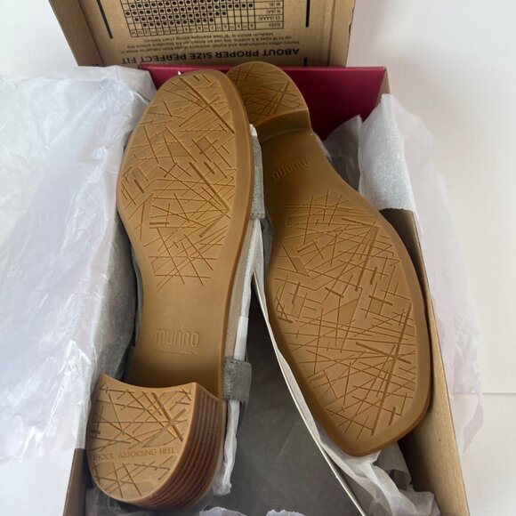 Munro Women Gunmetal Metallic Sandals Leather Slingback Block Heels Size 8.5 - Picture 13 of 13